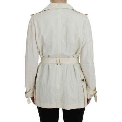 PLEIN SUD White Trench Coat Jacket Coats & Jackets