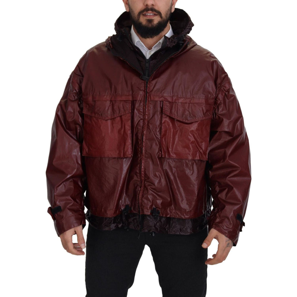 Dolce & Gabbana Bordeaux Cotton Hooded Full Zip Jacket JKT3354- 50