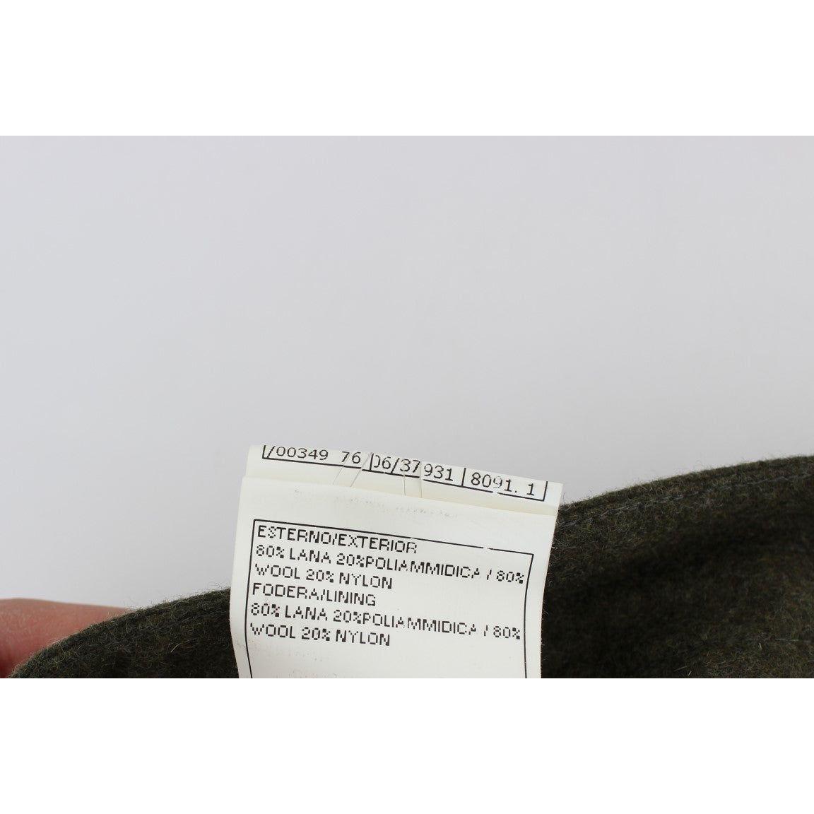 Ermanno Scervino Green Wool Blend Loose Fit Cargo Pants