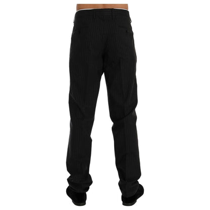 Dolce & Gabbana Blue Striped Cotton Dress Formal Pants