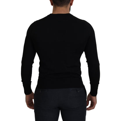 Dolce & Gabbana Black Wool Button Down Cardigan Sweater