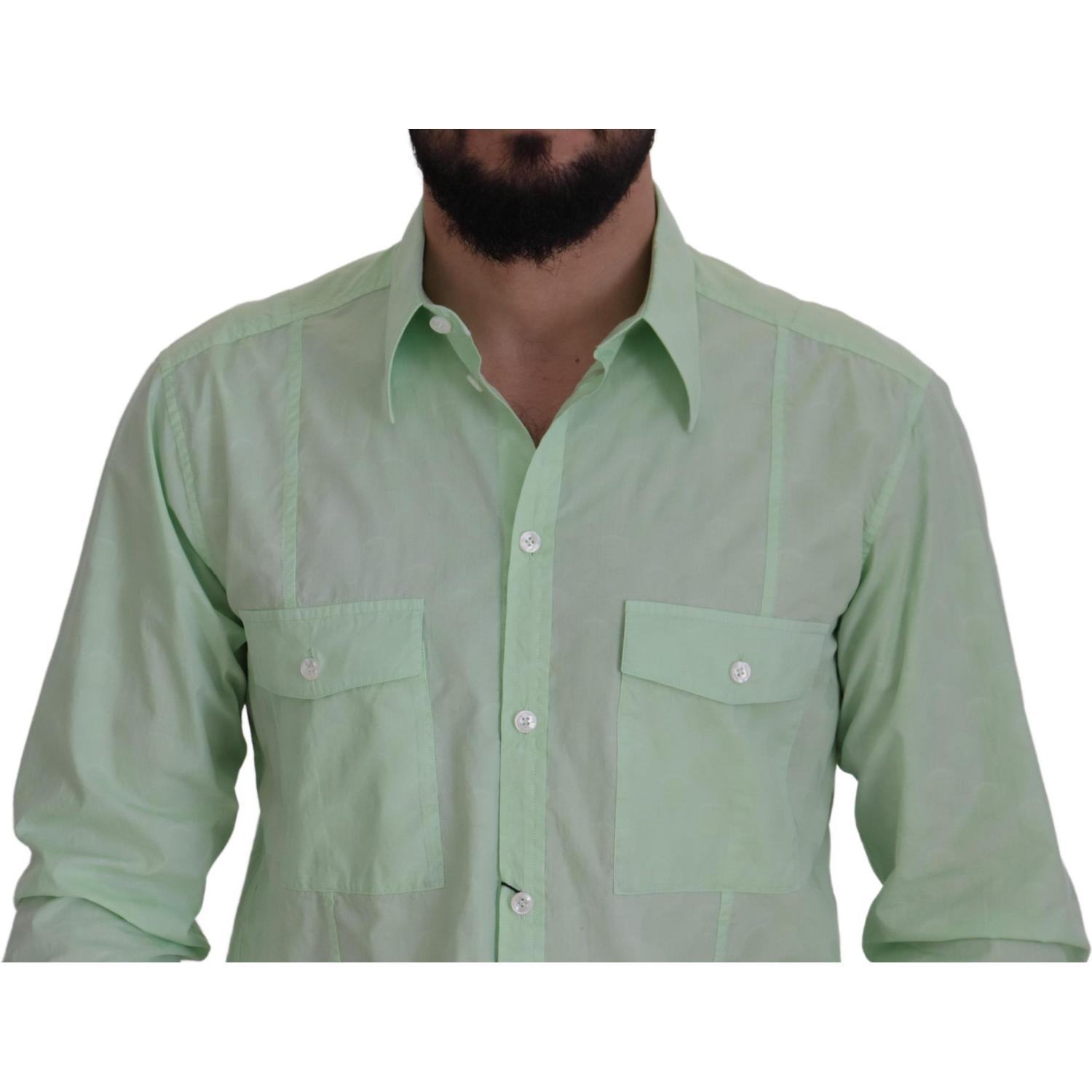 Dolce & Gabbana Mint Green Long Sleeves Button Down Shirt