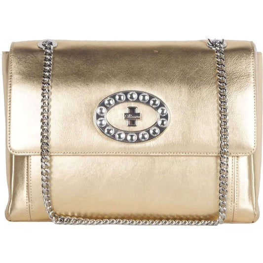 Blumarine Gold Leather Shoulder Women Bag B97.002-FBB-340