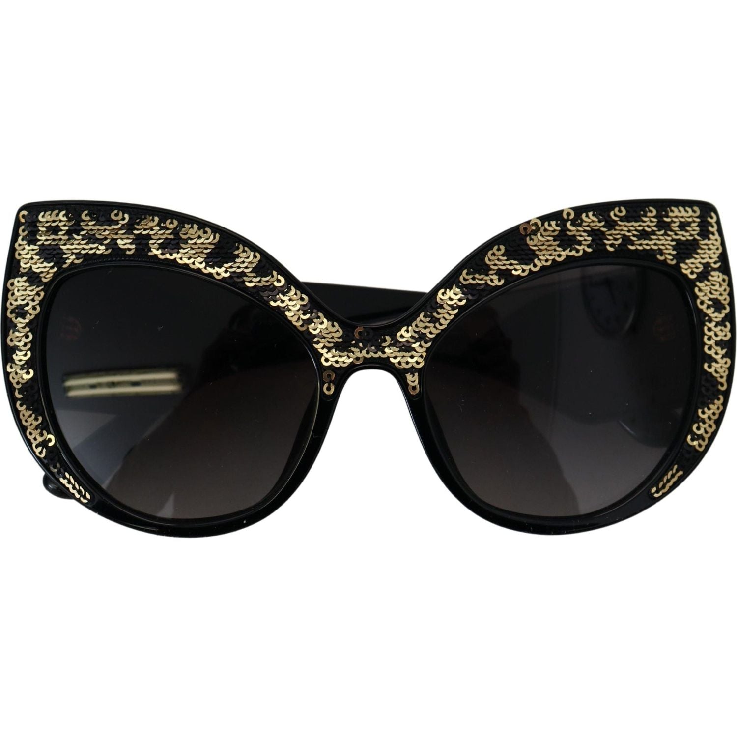 Dolce & Gabbana Black Gold Sequin Butterfly Polarized DG4326 Sunglasses