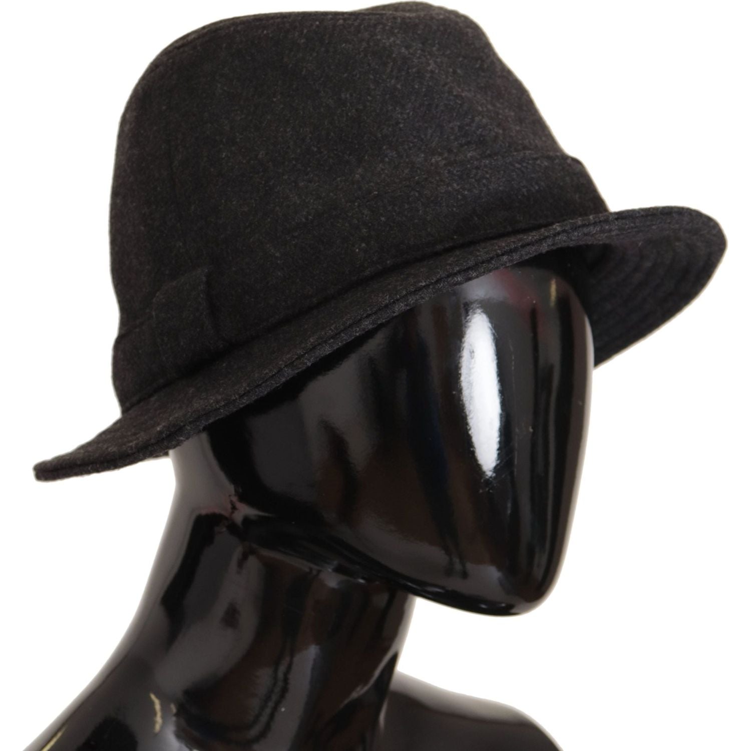Dolce & Gabbana Gray Virgin Wool Logo Fedora Trilby Cappello Hat