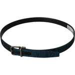 Dolce & Gabbana Elegant Blue Jacquard Designer Belt Dolce & Gabbana Black