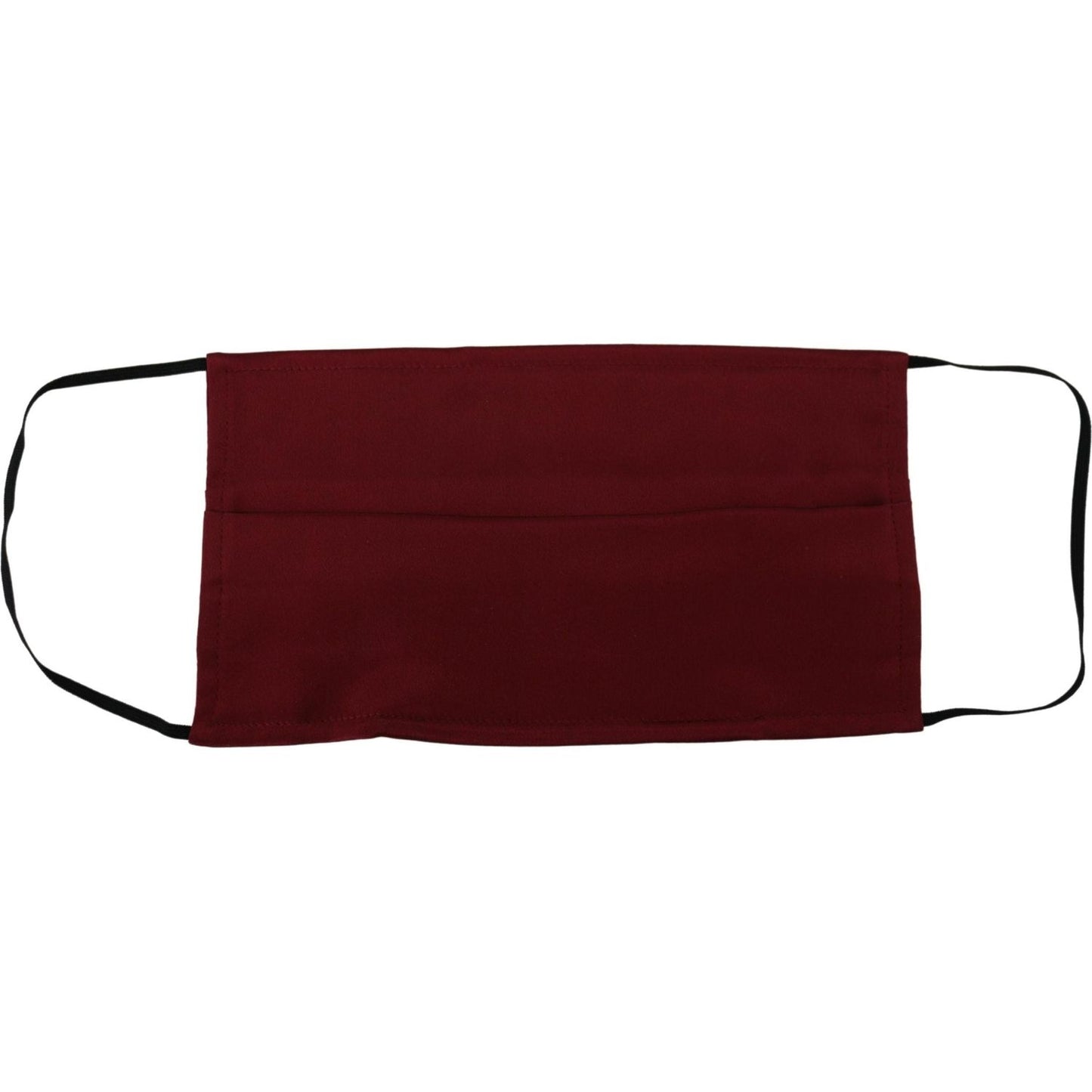 Dolce & Gabbana Maroon Silk Pleated Elastic Ear Strap One Size Face Mask