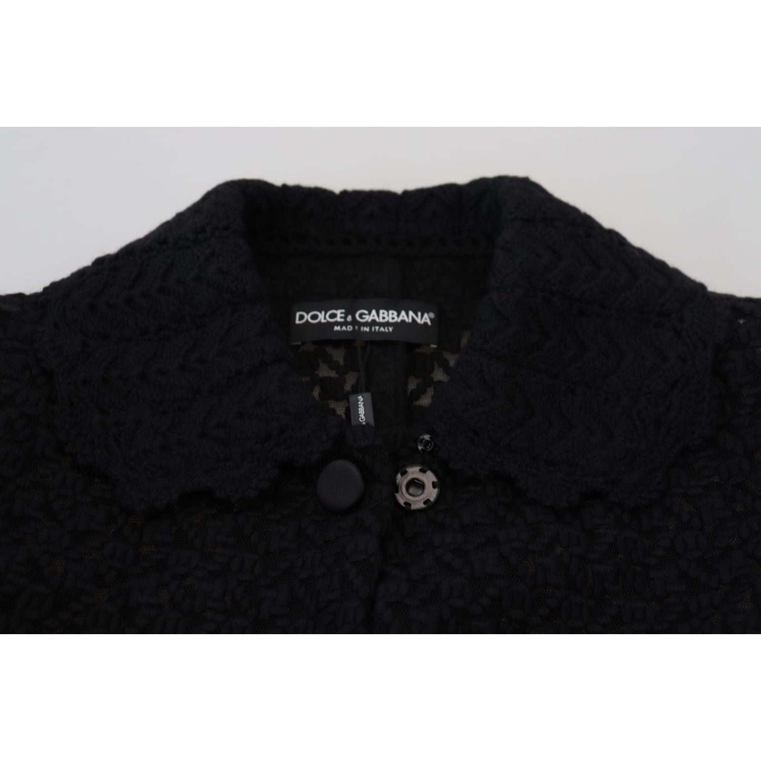Dolce & Gabbana Black Button Down Long Blazer Cotton Jacket