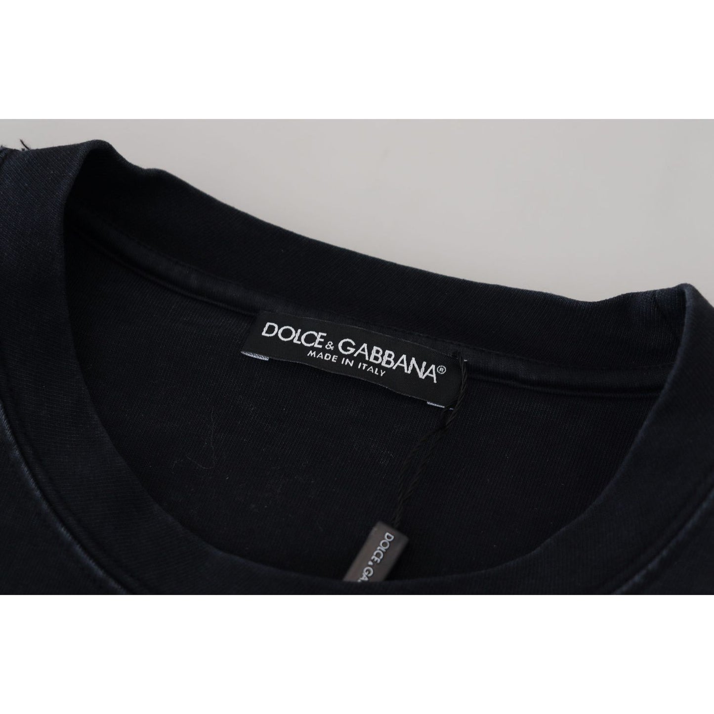 Dolce & Gabbana Black D&G Fashion Round Neck Cotton T-shirt