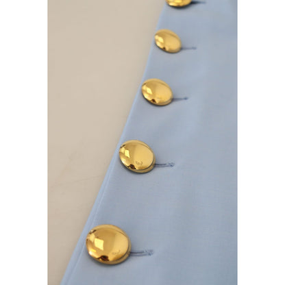 Dolce & Gabbana Light Blue Button Wide Leg Pants