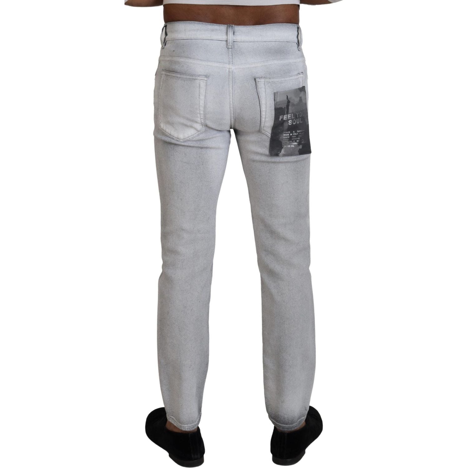 Dolce & Gabbana Gray Washed Skinny Men Denim Jeans