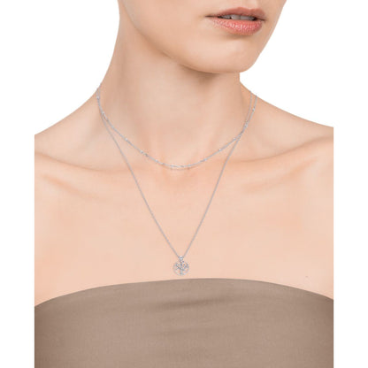 VICEROY JEWELS Mod. 4104C000-38 necklace featuring silver 925° material, displayed on a model, designed for women, in elegant double strand style.