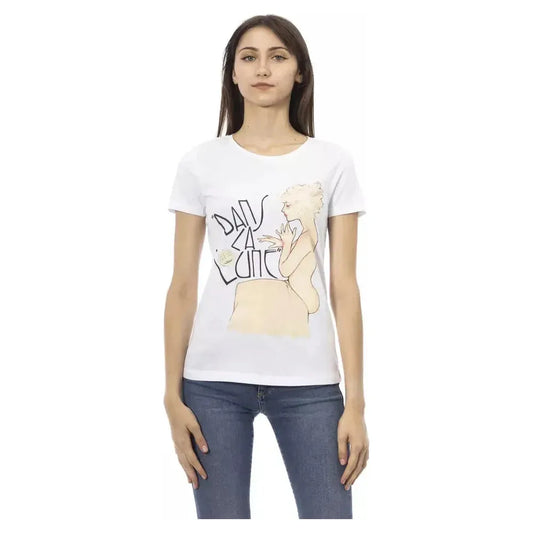 Trussardi Action White Cotton Women T-Shirt TR-23073-S