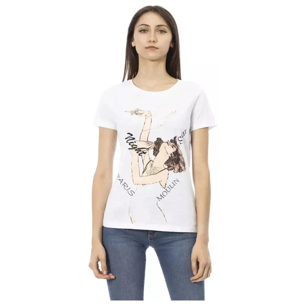 Trussardi Action White Cotton Women T-Shirt TR-23067-S