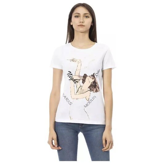 Trussardi Action White Cotton Women T-Shirt TR-23067-S
