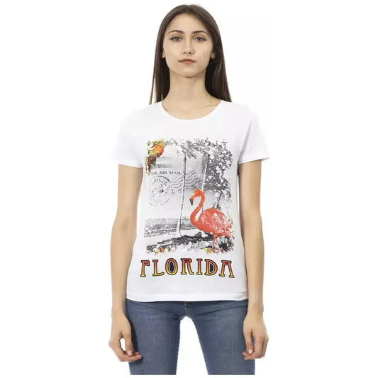 Trussardi Action White Cotton Women T-Shirt TR-23032-XS