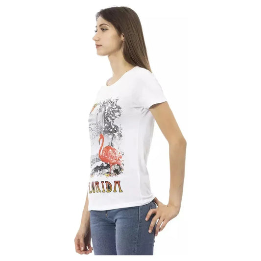 Trussardi Action White Cotton Women T-Shirt TR-23032-XS