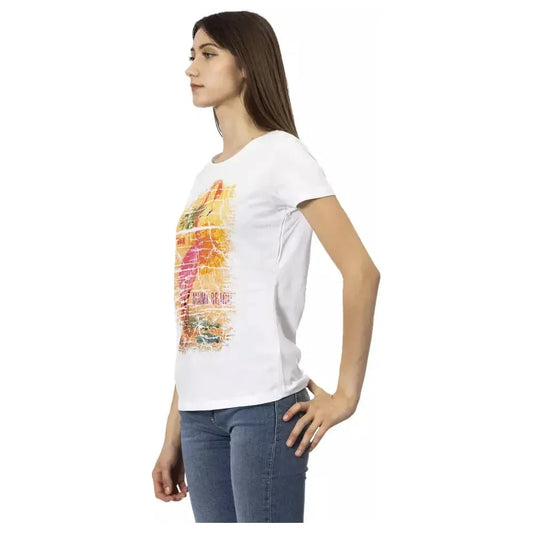 Trussardi Action White Cotton Women T-Shirt TR-23028-S