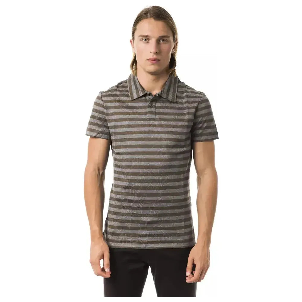 BYBLOS Gray Cotton Men Polo Shirt BY-13883-M