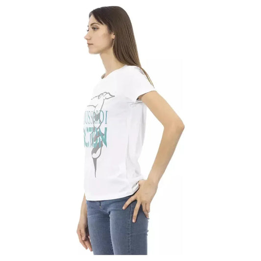 Trussardi Action White Cotton Women T-Shirt TR-22999-S