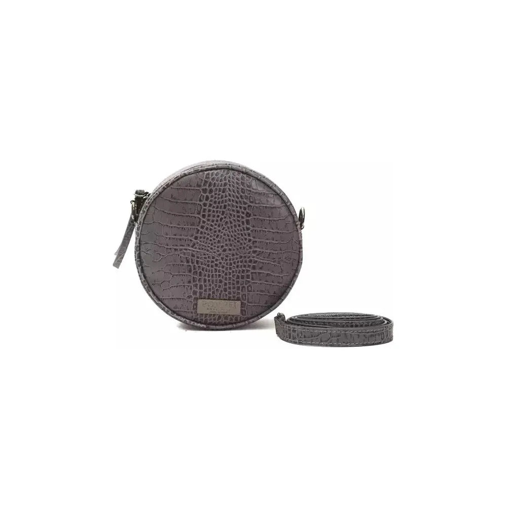 Pompei Donatella Gray Leather Women Crossbody Bag