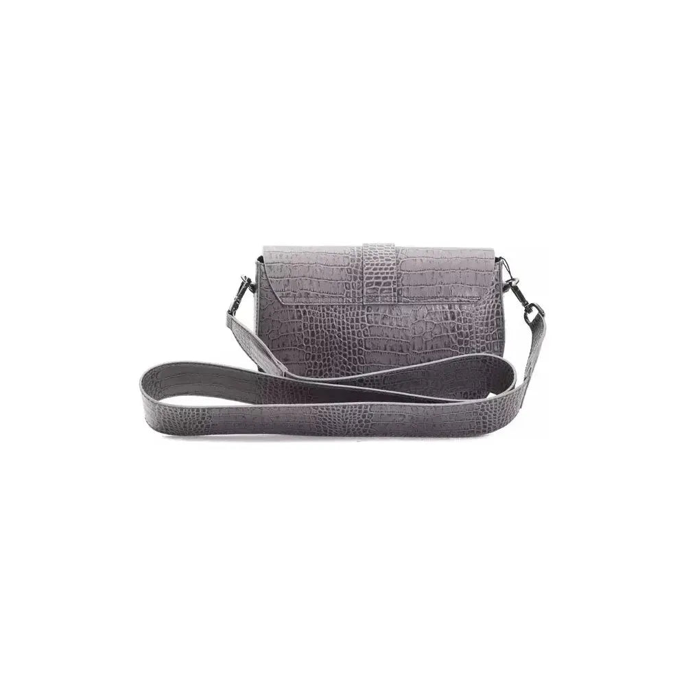 Pompei Donatella Gray Leather Women Crossbody Bag