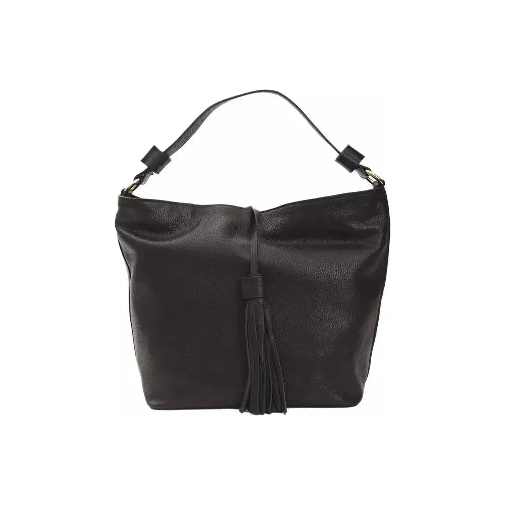 Pompei Donatella Black Leather Women Shoulder Bag