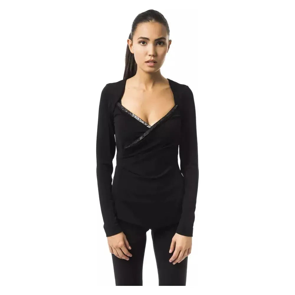 BYBLOS Black Viscose Women Top BY-17692-XS