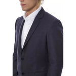 Verri Elegant Blue Wool Single-Breasted Blazer VE-18298-IT50-L-FBB-143