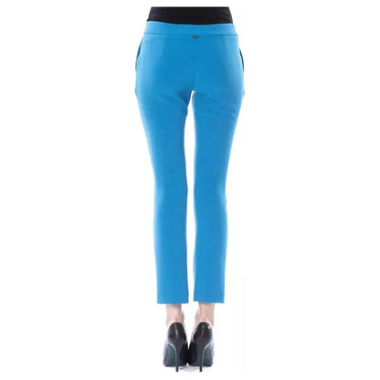 BYBLOS Light Blue Polyester Women Skinny Pant