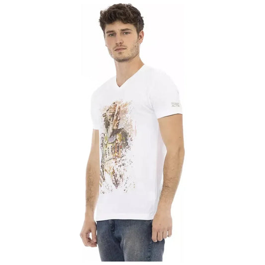 Trussardi Action Elegant V-Neck Short Sleeve T-Shirt TRAC-22832-M-FBB-195