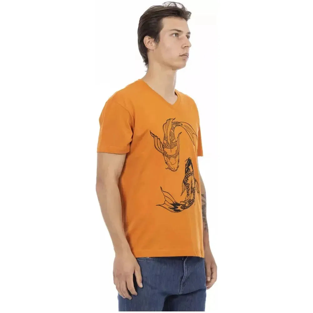 Trussardi Action Orange Cotton Men T-Shirt