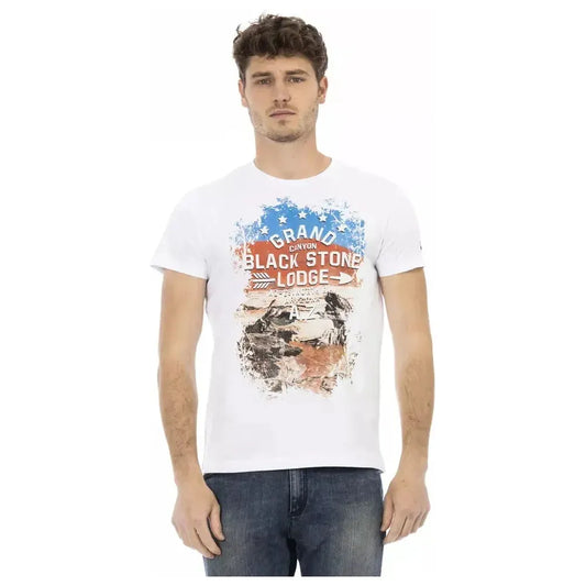 Trussardi Action White Cotton Men T-Shirt TR-22819-M