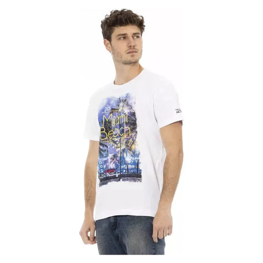 Trussardi Action White Cotton Men T-Shirt TR-22776-S