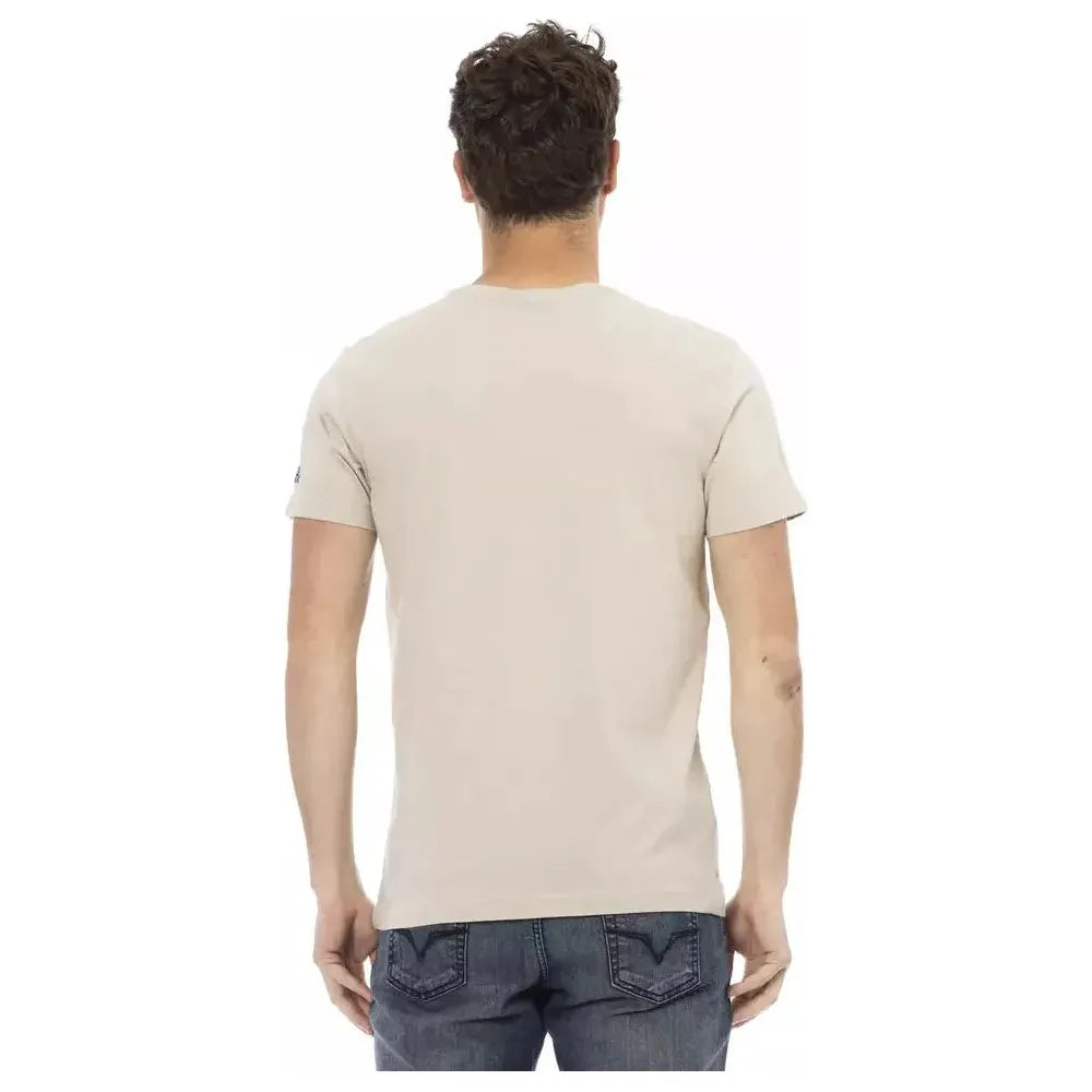 Trussardi Action Beige Cotton Men T-Shirt