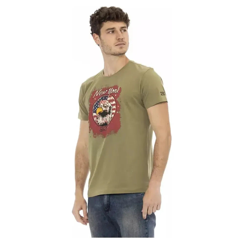 Trussardi Action Green Cotton Men T-Shirt