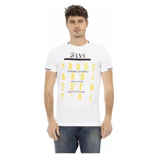 Trussardi Action White Cotton Men T-Shirt TR-22750-XL