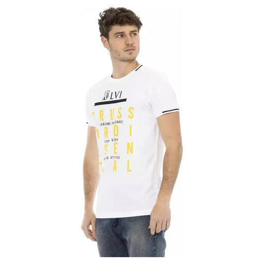 Trussardi Action White Cotton Men T-Shirt TR-22750-XL