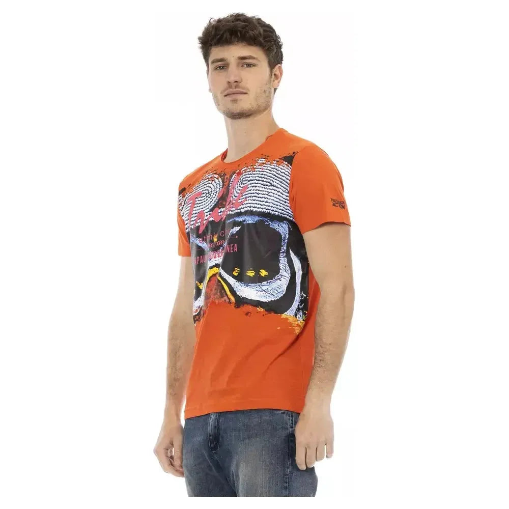Trussardi Action Orange Cotton Men T-Shirt