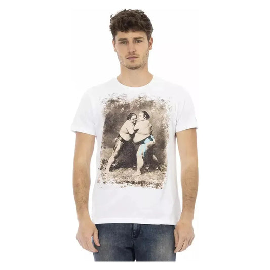 Trussardi Action White Cotton Men T-Shirt TR-22694-M