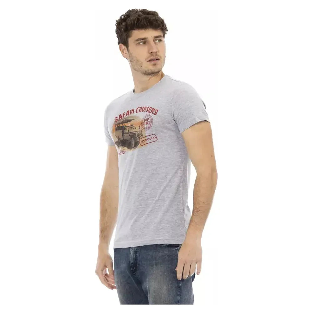 Trussardi Action Gray Cotton Men T-Shirt