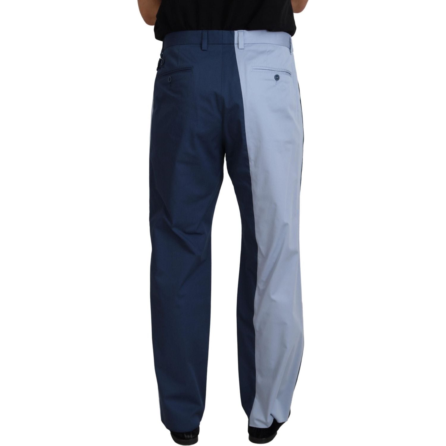 Dolce & Gabbana Blue Cotton Straight Fit Pants