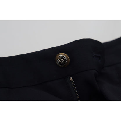 Dolce & Gabbana Black Wool Slim Formal Pants