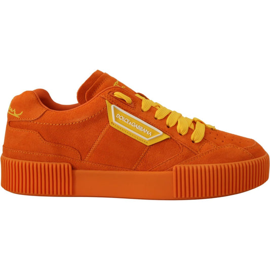 Dolce & Gabbana Orange Leather P.j. Tucker Sneakers Shoes LA10042 - 37