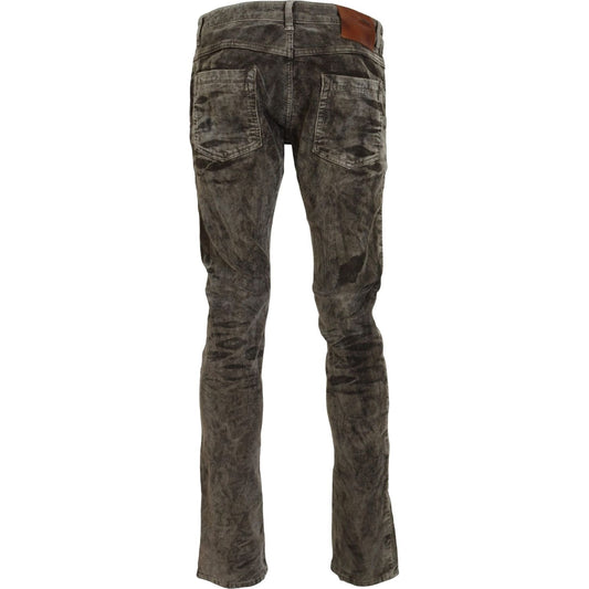 Acht Gray Washed Cotton Corduroy Slim Fit Men Jeans PAN74128 - 48