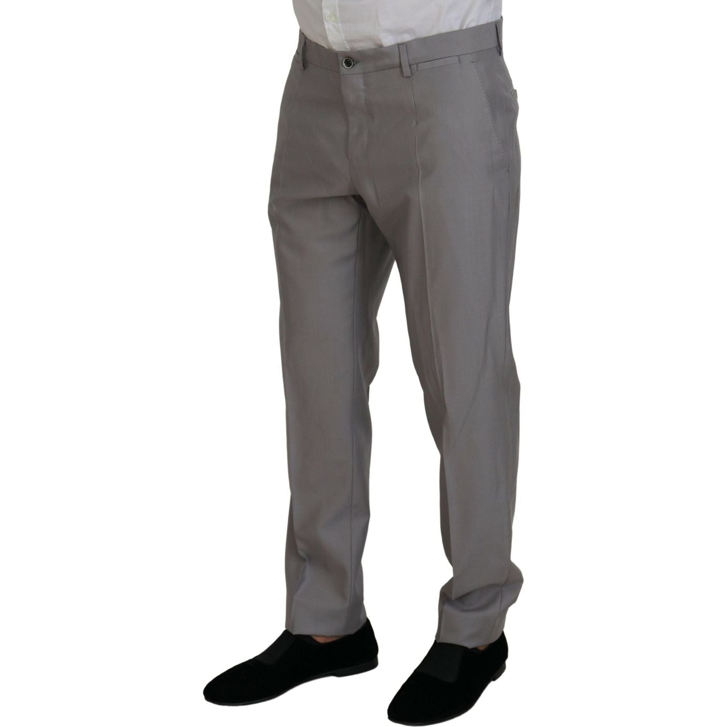 Dolce & Gabbana Silver Wool Silk 3 Piece Slim Fit Suit