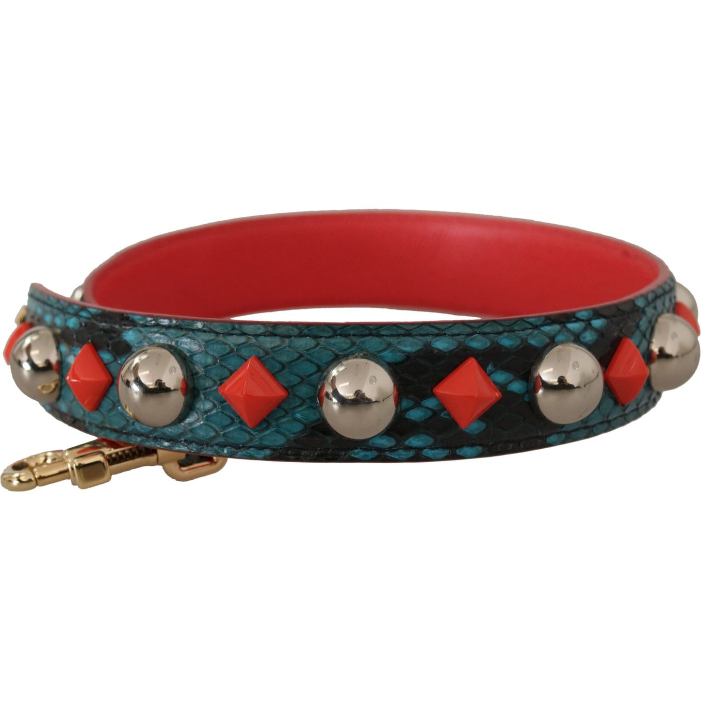 Dolce & Gabbana Green Crystals Leather Bag Shoulder Strap BEL8734