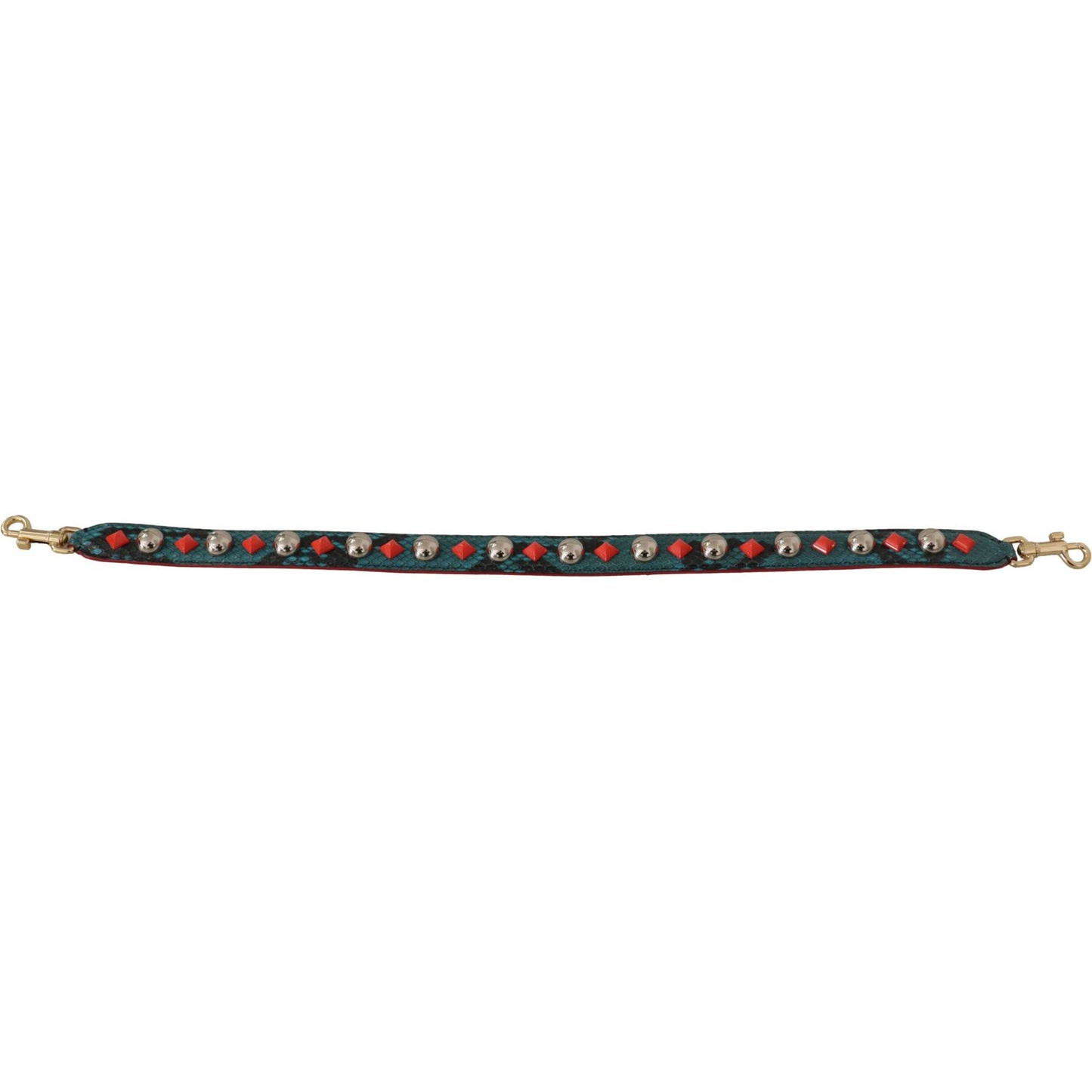 Dolce & Gabbana Green Crystals Leather Bag Shoulder Strap BEL8734