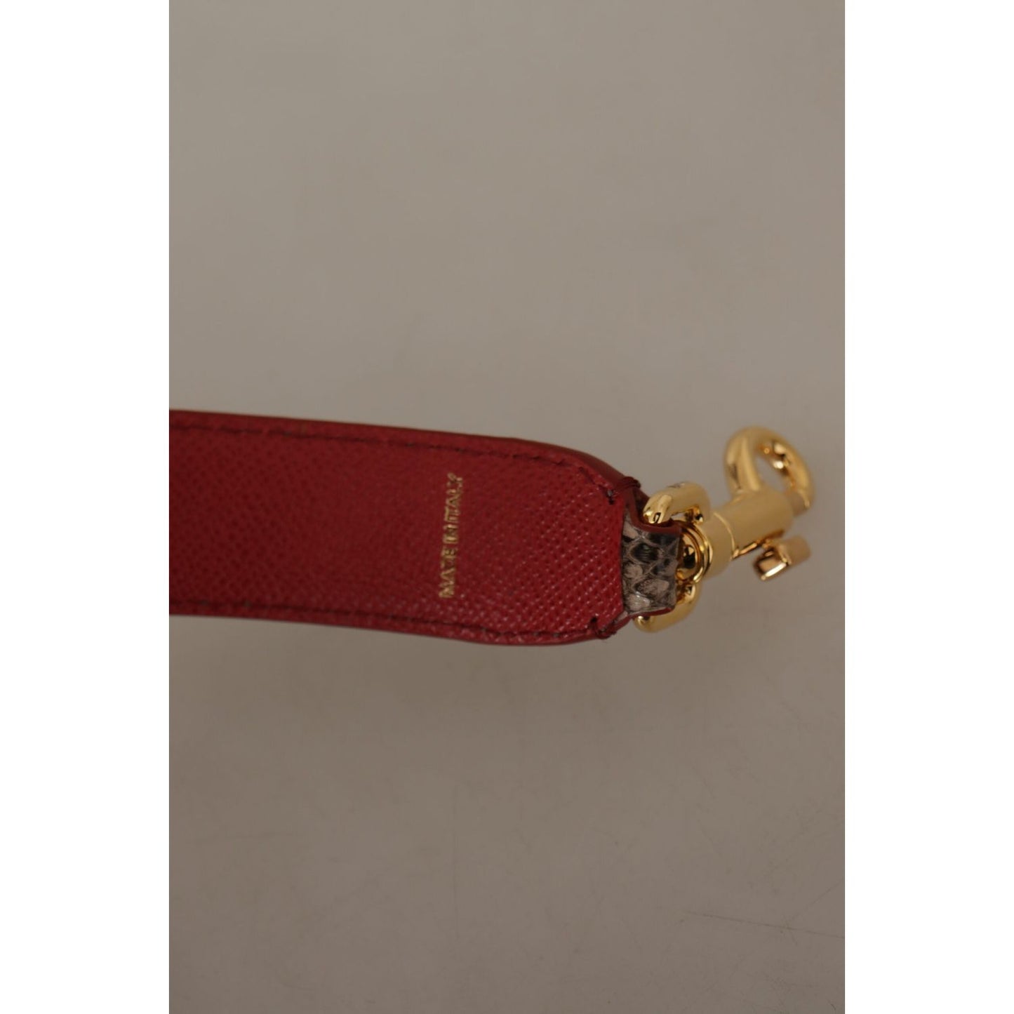 Dolce & Gabbana Brown Python Leather Studded Shoulder Strap BEL8741
