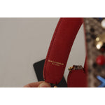 Dolce & Gabbana Brown Python Leather Studded Shoulder Strap BEL8741